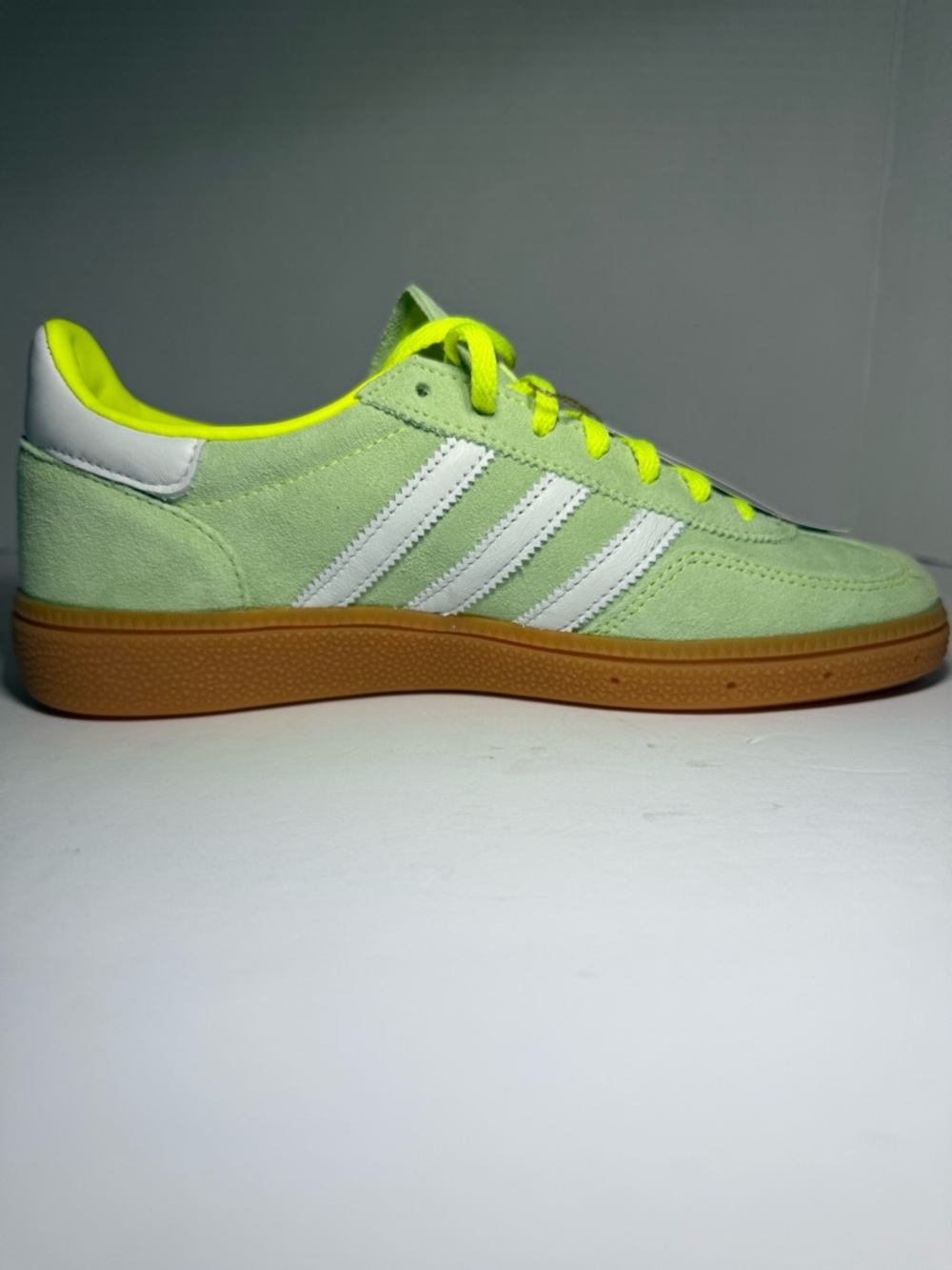 adidas Handball Spezial W Lime Green Suede with Gum Sole - Picture 3 of 9
